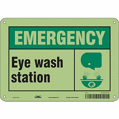CONDOR 485Y43 First Aid Sign 7 in x 10 in Aluminum