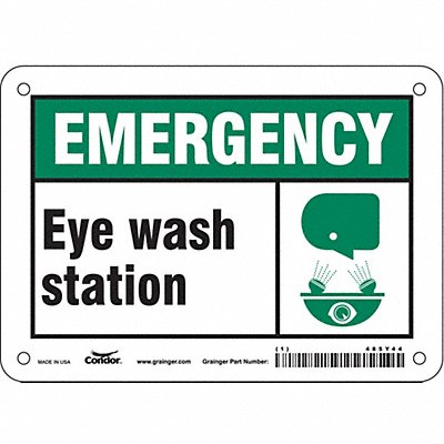 CONDOR 485Y44 Safety Sign 5 in x 7 in Polyethylene