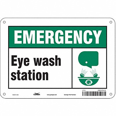 CONDOR 485Y45 Safety Sign 7 in x 10 in Polyethylene