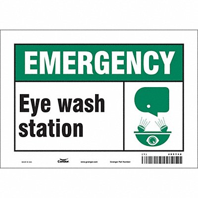CONDOR 485Y48 Safety Sign 7 in x 10 in Vinyl