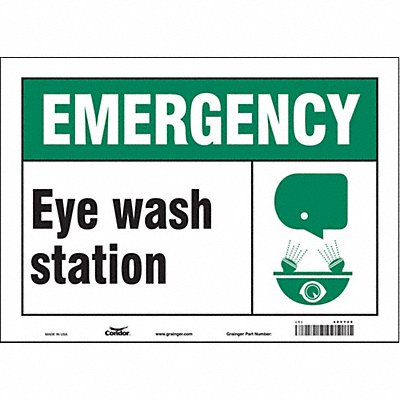 CONDOR 485Y49 Safety Sign 10 in x 14 in Vinyl