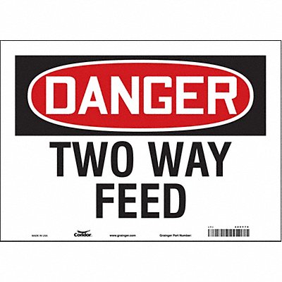 CONDOR 485Y79 Safety Sign 10 in x 14 in Vinyl