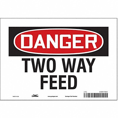 CONDOR 485Y80 Safety Sign 7 in x 10 in Vinyl