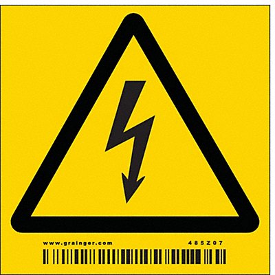CONDOR 485Z07 Safety Sign 3 inx3 in Vinyl