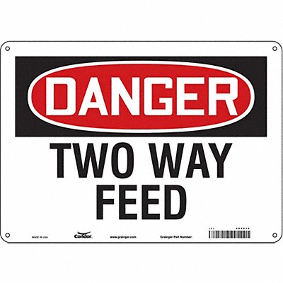 CONDOR 485Z12 Safety Sign 10 in x 14 in Polyethylene