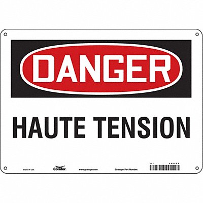 CONDOR 485Z22 Safety Sign 10 in x 14 in Polyethylene