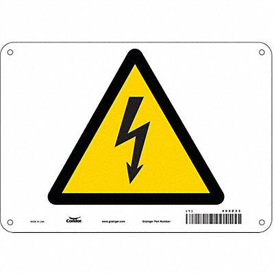CONDOR 485Z33 Safety Sign 7 in x 10 in Polyethylene