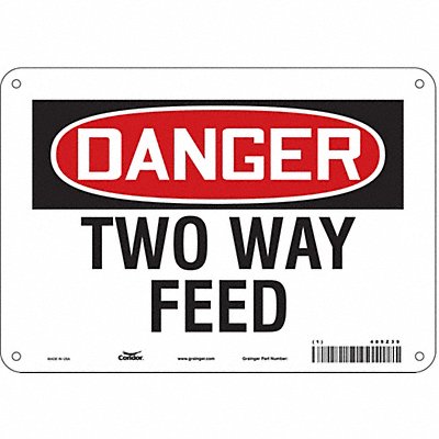 CONDOR 485Z39 Safety Sign 7 in x 10 in Aluminum
