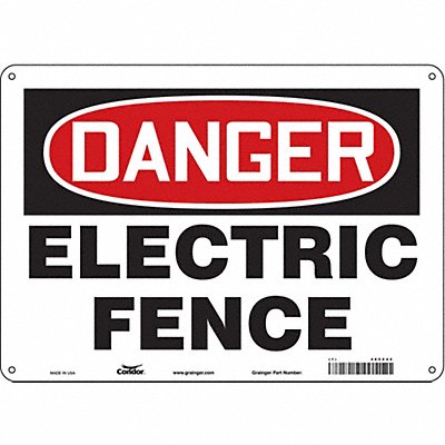 CONDOR 485Z42 Safety Sign 10 in x 14 in Aluminum