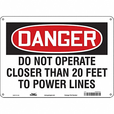 CONDOR 485Z44 Safety Sign 10 in x 14 in Aluminum