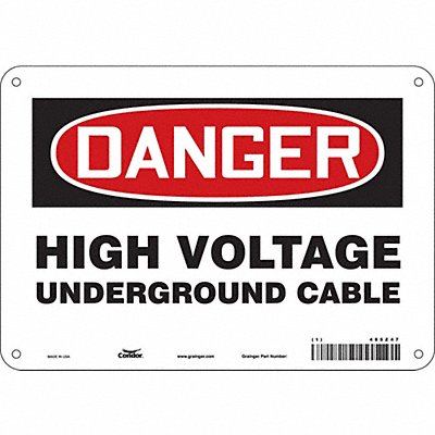 CONDOR 485Z47 Electrical Sign 7 in x 10 in Aluminum