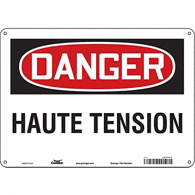 CONDOR 485Z48 Safety Sign 10 in x 14 in Aluminum