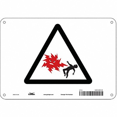 CONDOR 485Z55 Safety Sign 7 in x 10 in Aluminum