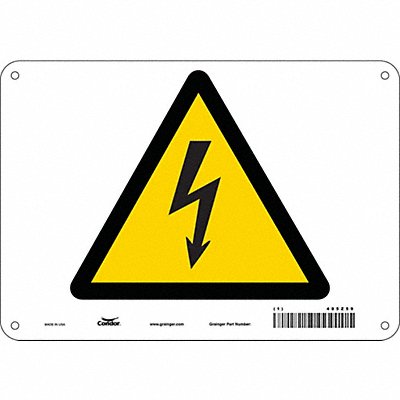 CONDOR 485Z59 Safety Sign 7 in x 10 in Aluminum