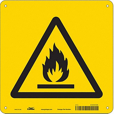 CONDOR 485Z98 Safety Sign 10 in x 10 in Aluminum