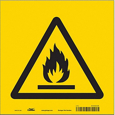 CONDOR 486A06 Safety Sign 10 in x 10 in Vinyl