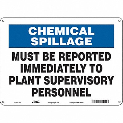 CONDOR 486A54 Safety Sign 10 inx14 in Polyethylene