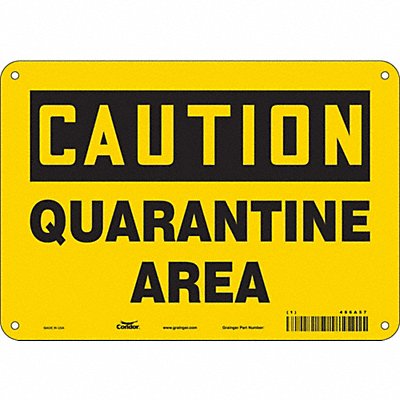 CONDOR 486A57 Safety Sign 7 in x 10 in Aluminum