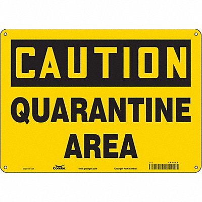 CONDOR 486A58 Safety Sign 10 in x 14 in Aluminum