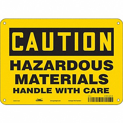 CONDOR 486A63 Safety Sign 7 in x 10 in Aluminum