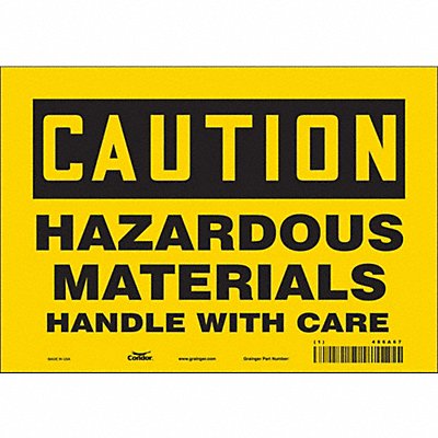 CONDOR 486A67 Safety Sign 7 in x 10 in Vinyl