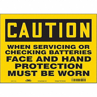 CONDOR 486A74 Safety Sign 10 in x 14 in Vinyl