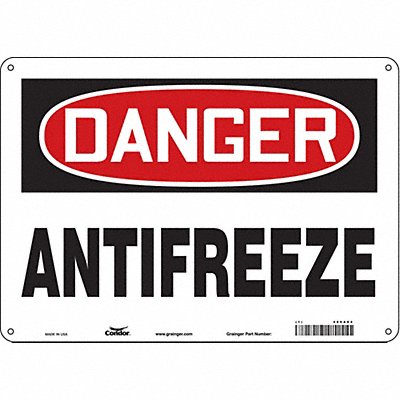 CONDOR 486A84 Safety Sign 10 inx14 in Polyethylene