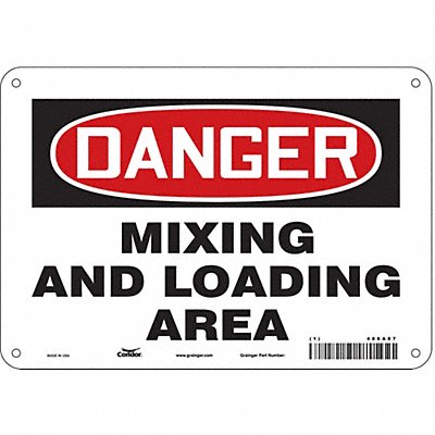 CONDOR 486A87 Safety Sign 7 in x 10 in Aluminum
