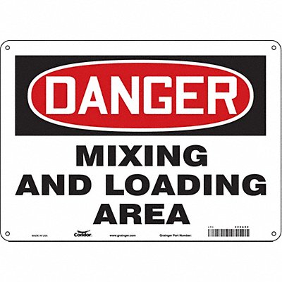 CONDOR 486A90 Safety Sign 10 in x 14 in Polyethylene