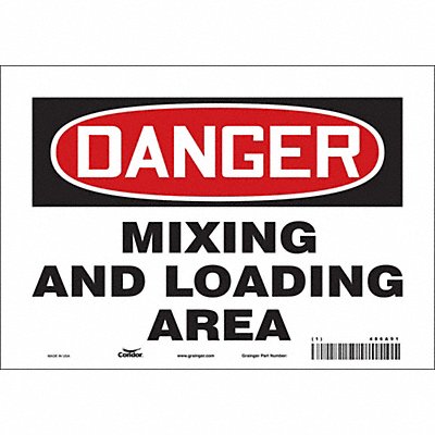 CONDOR 486A91 Safety Sign 7 in x 10 in Vinyl