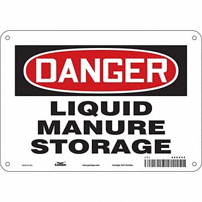 CONDOR 486A93 Safety Sign 7 in x 10 in Aluminum