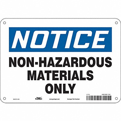 CONDOR 486C12 Chemical Sign 7 in x 10 in Aluminum