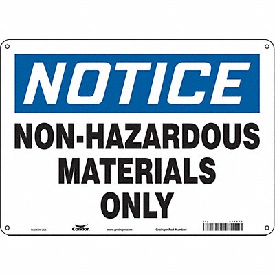 CONDOR 486C13 Safety Sign 10 inx14 in Aluminum