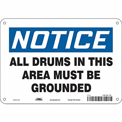 CONDOR 486C18 Chemical Sign 7 in x 10 in Aluminum