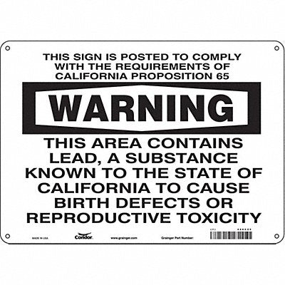 CONDOR 486C25 J8488 Safety Sign 10 inx14 in Aluminum