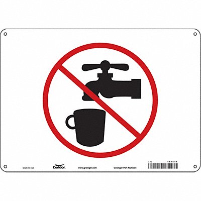 CONDOR 486C36 Safety Sign 10 in x 14 in Polyethylene