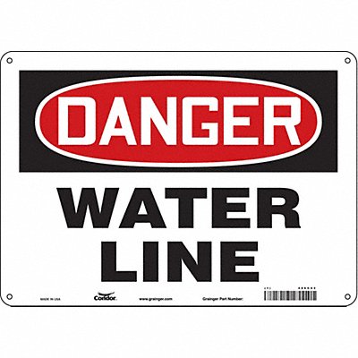 CONDOR 486C43 Safety Sign 10 in x 14 in Polyethylene