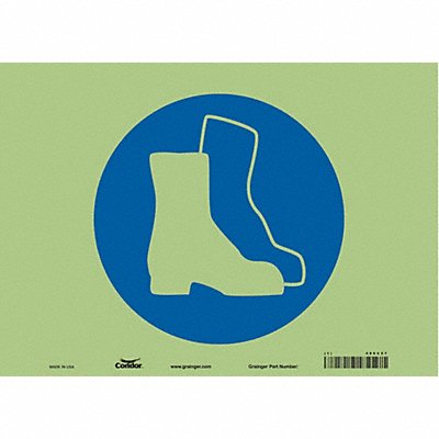 CONDOR 486C57 Safety Sign 10 in x 14 in Glow Vinyl