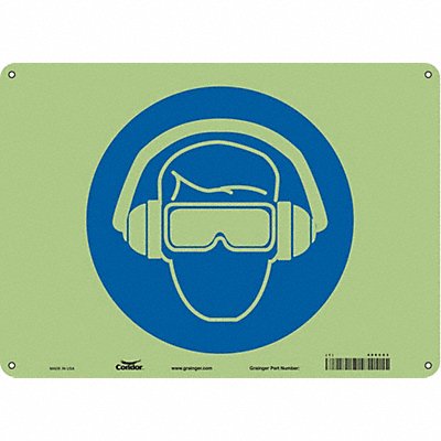 CONDOR 486C63 Safety Sign 10 in x 14 in Polyethylene