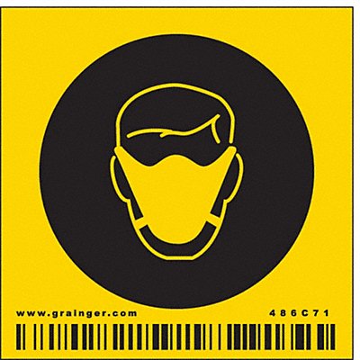 CONDOR 486C71 Safety Sign 2.25in x 2.25in Vinyl