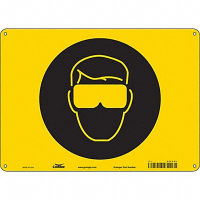 CONDOR 486C88 Safety Sign 10 in x 14 in Aluminum