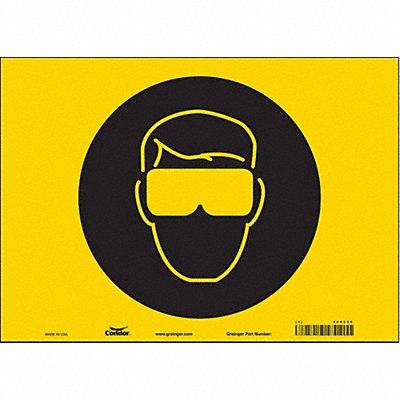 CONDOR 486C95 Safety Sign 10 in x 14 in Vinyl