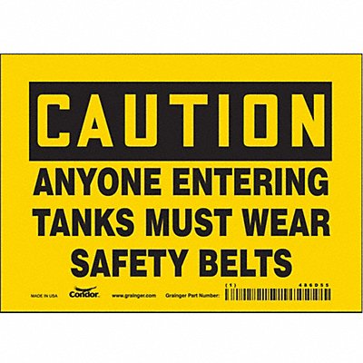 CONDOR 486D55 Safety Sign 5 in x 7 in Vinyl