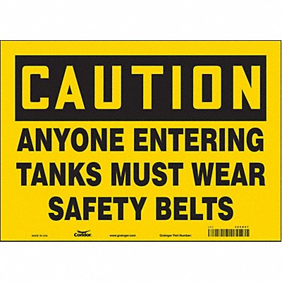 CONDOR 486D57 Safety Sign 10 in x 14 in Vinyl
