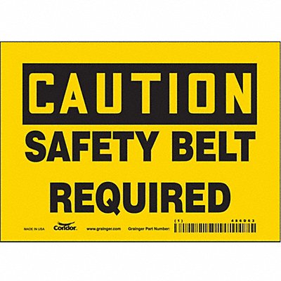 CONDOR 486D63 Safety Sign 5 inx7 in Vinyl