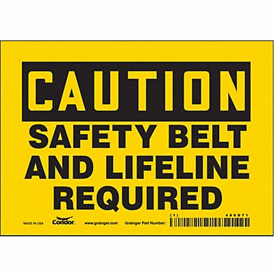 CONDOR 486D71 Safety Sign 5 in x 7 in Vinyl