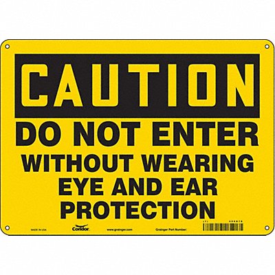 CONDOR 486D78 Safety Sign 10 in x 14 in Polyethylene
