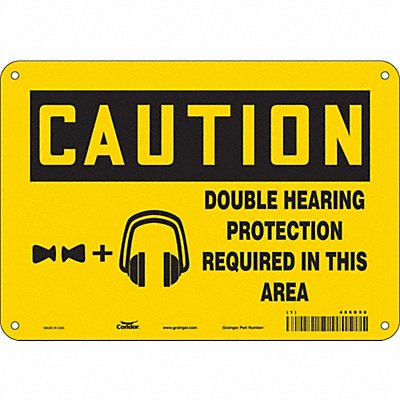 CONDOR 486D90 Safety Sign 7 in x 10 in Aluminum