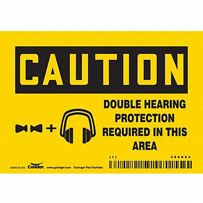 CONDOR 486D94 Safety Sign 3.5in x 5in Vinyl