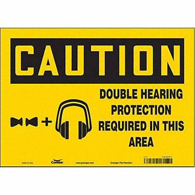 CONDOR 486D97 Safety Sign 10 inx14 in Vinyl
